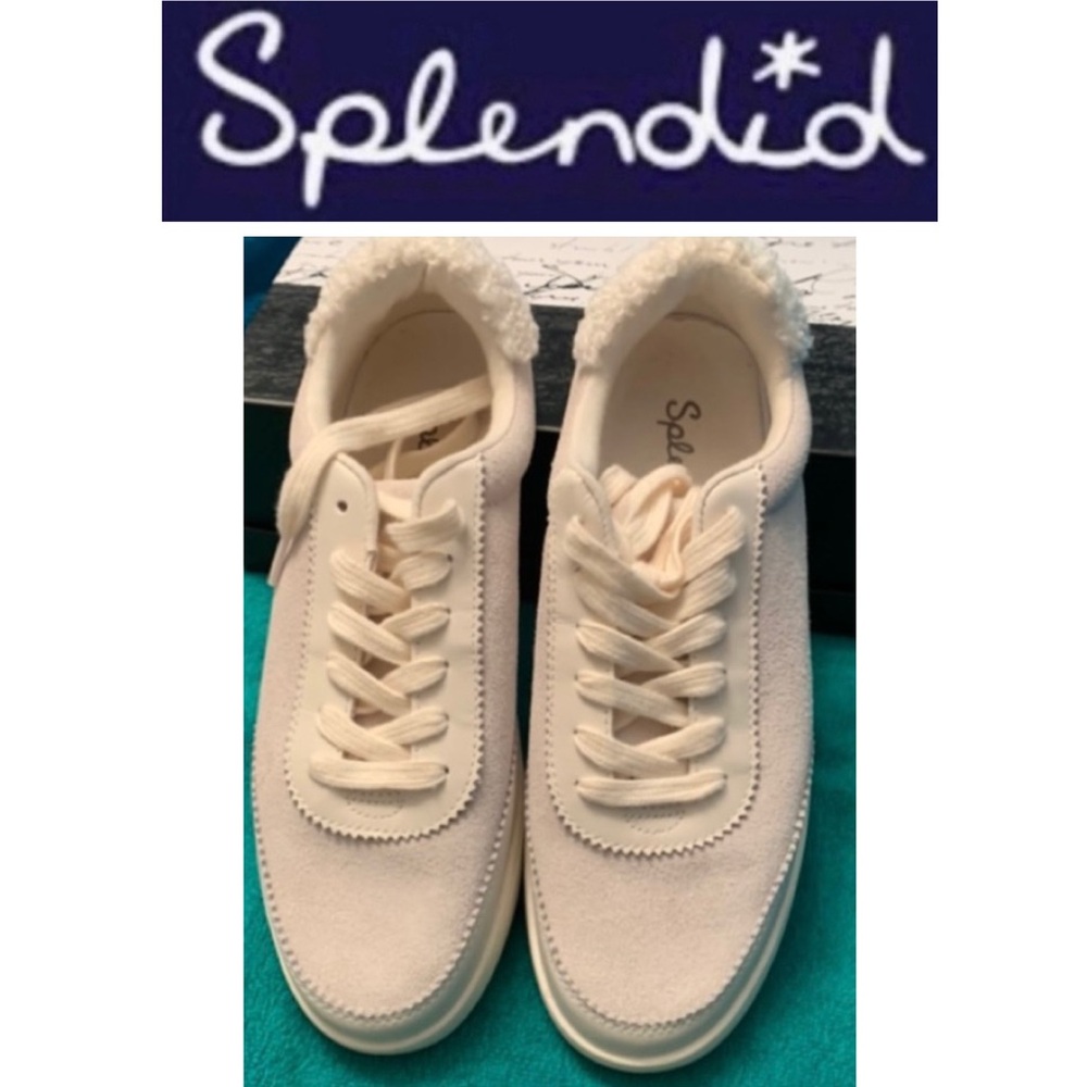 🎿 SPLENDID FREYA Suede + Shearling Upper Back Sneakers NWOB 9